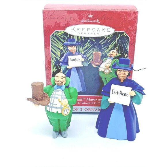Wizard Of Oz Munchkinland Mayor & Coroner Christmas Ornament 1997 Hallmark - Picture 2 of 7